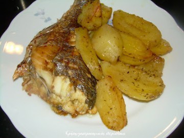 ψάρι πατάτες φούρνο μενού 44 κολάζ συνταγές cretangastronomy.gr