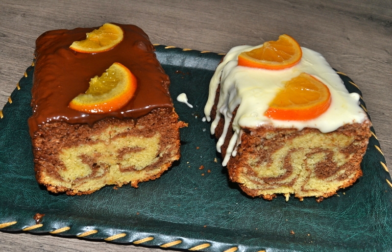 Κέικ μαρμπρέ με ελαιόλαδο, πορτοκάλι και κανέλα